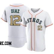 Men's Houston Astros Aledmys Diaz Authentic Gold White 2023 Collection Jersey