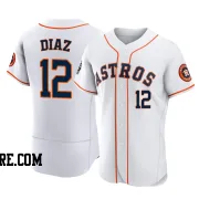 Men's Houston Astros Aledmys Diaz Authentic White 2022 World Series Home Jersey