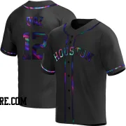 Men's Houston Astros Aledmys Diaz Replica Black Holographic Alternate Jersey