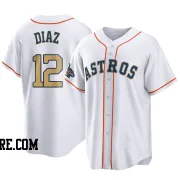 Men's Houston Astros Aledmys Diaz Replica Gold White 2023 Collection Jersey