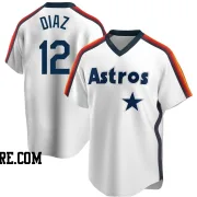 Men's Houston Astros Aledmys Diaz Replica White Home Cooperstown Collection Team Jersey