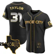 Men's Houston Astros Andrew Taylor Authentic Black/Gold 2023 Space City Ready 2 Reign Flex Base Jersey