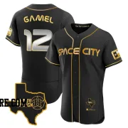 Men's Houston Astros Ben Gamel Authentic Black/Gold 2023 Space City Ready 2 Reign Flex Base Jersey