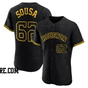 Men's Houston Astros Bennett Sousa Authentic Black Snake Skin City Jersey