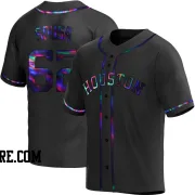 Men's Houston Astros Bennett Sousa Replica Black Holographic Alternate Jersey