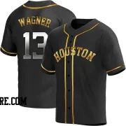 Men's Houston Astros Billy Wagner Replica Black Golden Alternate Jersey