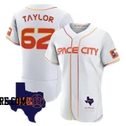 Men's Houston Astros Blake Taylor Authentic White 2023 Space City Ready 2 Reign Flex Base Jersey