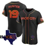 Men's Houston Astros Brian Hunter Authentic Black 2023 Space City Ready 2 Reign Flex Base Jersey