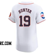 Men's Houston Astros Brian Hunter Elite White Home Patch Jersey