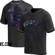 Men's Houston Astros Brian Hunter Replica Black Holographic Alternate Jersey