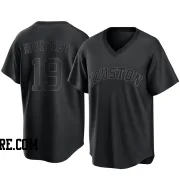 Men's Houston Astros Brian Hunter Replica Black Pitch Fashion Jersey