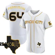 Men's Houston Astros Caleb Ferguson Authentic White/Gold 2023 Space City Ready 2 Reign Flex Base Jersey