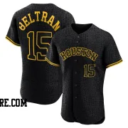 Men's Houston Astros Carlos Beltran Authentic Black Snake Skin City Jersey