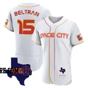 Men's Houston Astros Carlos Beltran Authentic White 2023 Space City Ready 2 Reign Flex Base Jersey