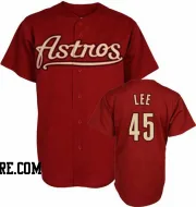 Men's Houston Astros Carlos Lee Authentic Red Throwback Jersey