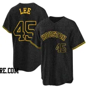 Men's Houston Astros Carlos Lee Replica Black Snake Skin City Jersey