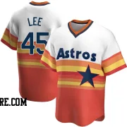 Men's Houston Astros Carlos Lee Replica White Home Cooperstown Collection Jersey