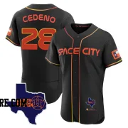 Men's Houston Astros Cesar Cedeno Authentic Black 2023 Space City Ready 2 Reign Flex Base Jersey