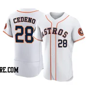 Men's Houston Astros Cesar Cedeno Authentic White 2022 World Series Home Jersey