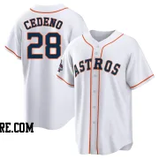 Men's Houston Astros Cesar Cedeno Replica White 2022 World Series Champions Home Jersey