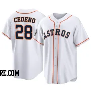 Men's Houston Astros Cesar Cedeno Replica White 2022 World Series Home Jersey