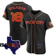 Men's Houston Astros Cesar Salazar Authentic Black 2023 Space City Ready 2 Reign Flex Base Jersey