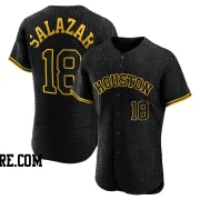 Men's Houston Astros Cesar Salazar Authentic Black Snake Skin City Jersey