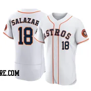 Men's Houston Astros Cesar Salazar Authentic White 2022 World Series Home Jersey