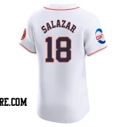 Men's Houston Astros Cesar Salazar Elite White Home Patch Jersey