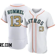 Men's Houston Astros Cooper Hummel Authentic Gold White 2023 Collection Jersey