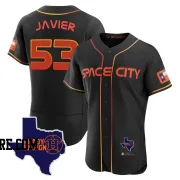 Men's Houston Astros Cristian Javier Authentic Black 2023 Space City Ready 2 Reign Flex Base Jersey