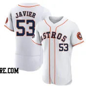 Men's Houston Astros Cristian Javier Authentic White 2022 World Series Champions Home Jersey