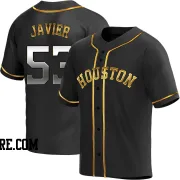 Men's Houston Astros Cristian Javier Replica Black Golden Alternate Jersey