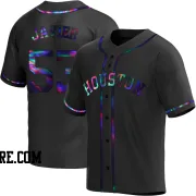 Men's Houston Astros Cristian Javier Replica Black Holographic Alternate Jersey