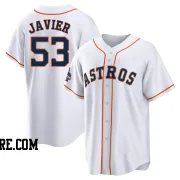 Men's Houston Astros Cristian Javier Replica White 2022 World Series Champions Home Jersey