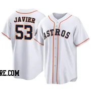 Men's Houston Astros Cristian Javier Replica White 2022 World Series Home Jersey