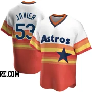 Men's Houston Astros Cristian Javier Replica White Home Cooperstown Collection Jersey