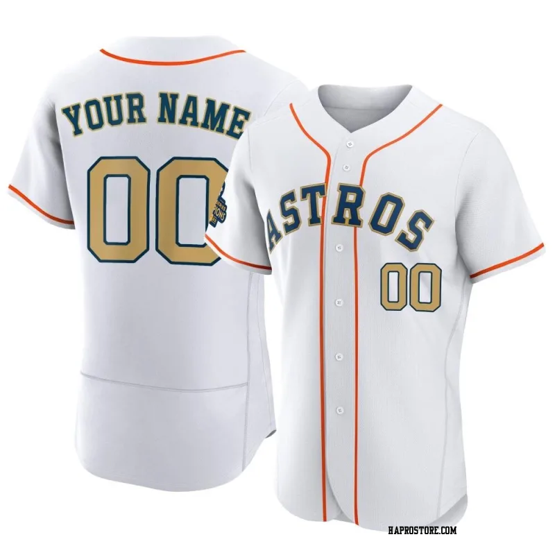 Men's Houston Astros Custom Authentic Gold White 2023 Collection Jersey