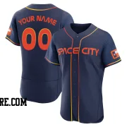 Men's Houston Astros Custom Authentic Navy 2022 City Connect Jersey