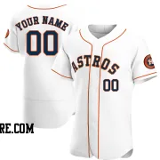 Men's Houston Astros Custom Authentic White Home Jersey