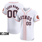 Men's Houston Astros Custom Elite White Home Patch Jersey