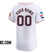 Men's Houston Astros Custom Elite White Home Patch Jersey