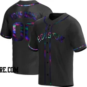 Men's Houston Astros Custom Replica Black Holographic Alternate Jersey