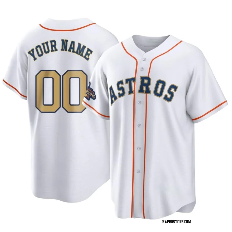 Men's Houston Astros Custom Replica Gold White 2023 Collection Jersey