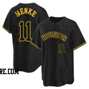 Men's Houston Astros Denis Menke Replica Black Snake Skin City Jersey