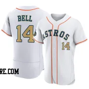 Men's Houston Astros Derek Bell Authentic Gold White 2023 Collection Jersey