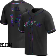 Men's Houston Astros Derek Bell Replica Black Holographic Alternate Jersey