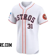 Men's Houston Astros Don Larsen Elite White Home Patch Jersey