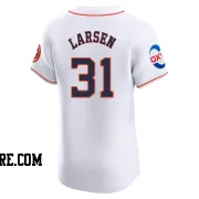 Men's Houston Astros Don Larsen Elite White Home Patch Jersey