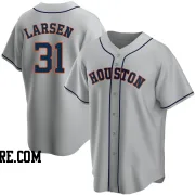 Men's Houston Astros Don Larsen Replica Gray Road Jersey